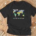 世界地図 気候帯 海名 英語語 Tシャツ 高齢者への贈り物