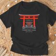 京都、日本、神社、伏見稲荷大社、ドローイング Tシャツ 高齢者への贈り物