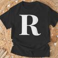 名前入り アルファベット イニシャル文字 R ギフト Tシャツ 高齢者への贈り物