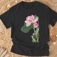 咲く蓮の花 蓮の花 ハス ヴィンテージ 日本美術 小原古邨 新版画 Tシャツ 高齢者への贈り物