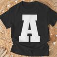 大文字 A アルファベットモノグラム イニシャル Tシャツ 高齢者への贈り物