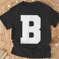 大文字b アルファベットモノグラム イニシャル Tシャツ 高齢者への贈り物