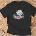 天然花 パンダ アジア動物園 動物 パンダ Tシャツ 高齢者への贈り物