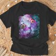 宇宙のかわいいアストロ宇宙猫 Tシャツ 高齢者への贈り物