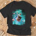 宇宙猫 ドーナツに乗るドーナツ 銀河猫 Tシャツ 高齢者への贈り物
