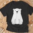 小さなシロクマ かわいいミニマリスト シンプルなシロクマ Tシャツ 高齢者への贈り物