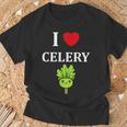 小さな野菜 セロリ ミニマリスト かわいい シンプル セロリ I Love Celery Tシャツ 高齢者への贈り物
