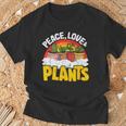平和 愛&植物 レトロ レインボー 多肉植物 植物庭師 Tシャツ 高齢者への贈り物