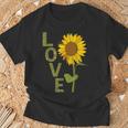 愛の大きなひまわりを作る庭師 Tシャツ 高齢者への贈り物