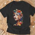 抽象的 カラフルである 花 女 芸術 顔 Tシャツ 高齢者への贈り物