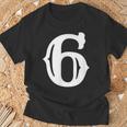 数字 6 インチ 白 大 太字 アメリカ 西部 スタイル フォント Tシャツ 高齢者への贈り物