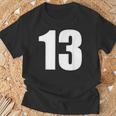 数字 Nhirn 数字 13 プレーン 白 数字 Tシャツ 高齢者への贈り物