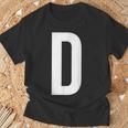 文字d アルファベットモノグラム イニシャル。 Tシャツ 高齢者への贈り物