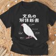 文鳥の解体新書 文鳥好き 文鳥の飼い主 文鳥 桜文鳥 文鳥の一覧 白文鳥 頬黒文鳥 シナモン文鳥 文鳥の種類 文鳥 Tシャツ 高齢者への贈り物