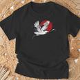 日本のアートフライングクレーンバード Tシャツ 高齢者への贈り物