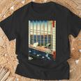 日本のヴィンテージアート 日本美術 浮世絵 日本の 多色刷 木版画 ネコ 猫 富士山 歌川 広重 Tシャツ 高齢者への贈り物