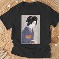 日本美術 芸者 日本木版 新版画美人画 Tシャツ 高齢者への贈り物