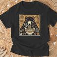 日本美術 野生動物 麺好き かわいい くま ラーメン Tシャツ 高齢者への贈り物