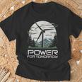 明日地球の日のための風力発電 クリーンエネルギー 風力タービン Tシャツ 高齢者への贈り物