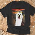 柴犬 面白いtシャツ 犬 ムンクの叫び かわいい メンズ 子供 おもしろ 服 グッズ ネタ わんこ イヌ Tシャツ 高齢者への贈り物