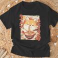 柴犬好きラーメン カワイイ猫柴犬犬ラーメン Tシャツ 高齢者への贈り物