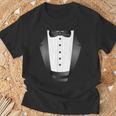 楽しいブラックタイ イベント チーム 新郎 フェイク タキシード Tシャツ 高齢者への贈り物