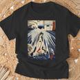 歌川国芳作 塔ノ沢の滝の下の初花 Tシャツ 高齢者への贈り物