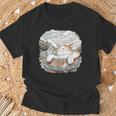 温泉 風呂 子猫 ペット好き 日本画 かわいい 猫 Tシャツ 高齢者への贈り物