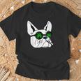 犬のサングラス喫煙420クールな雑草大麻マリファナ Tシャツ 高齢者への贈り物
