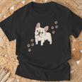 犬のプリントとフレンチブルドッグのグラフィック フレンチブルドッグ Tシャツ 高齢者への贈り物