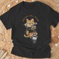 猫 おもしろ バイク オートバイ ねこ ライダース バイカー 面白い ネコ Tシャツ 高齢者への贈り物