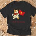 猫 ベトナム国旗 キティ おもしろギフト ブラック Tシャツ 高齢者への贈り物