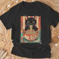 猫 ラーメン ヌードル 日本アニメ 漫画 ラーメン カワイイ 猫 Tシャツ 高齢者への贈り物