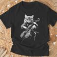 猫 演奏 チェロ ヴィンテージ ジャズ ミュージシャン チェリスト Tシャツ 高齢者への贈り物