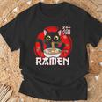 猫 食べる ラーメン 麺 日本 かわいい アニメ 猫 ラーメン 猫 Tシャツ 高齢者への贈り物
