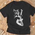 猫がギターベースを弾く Tシャツ 高齢者への贈り物