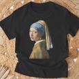 真珠の耳飾りの少女／フェルメール（切り抜き）【世界の名画】Johannesermeer 青いターバン 美術館アート Tシャツ 高齢者への贈り物