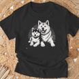 秋田犬 グラフィックtシャツ レディース メンズ Tシャツ 高齢者への贈り物