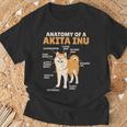 秋田犬 解剖学 甘い説明 秋田犬 Tシャツ 高齢者への贈り物