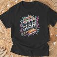 稲妻と閃光の寿司ティー 日本料理 Tシャツ 高齢者への贈り物