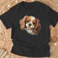 素敵で面白い覗き見犬 キャバリアキングチャールズスパニエル Tシャツ 高齢者への贈り物