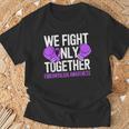 線維筋痛症啓発 パープルリボン We Fightonly Together Tシャツ 高齢者への贈り物