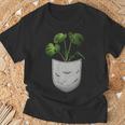 胸ポケットにモンステラ Tシャツ 高齢者への贈り物