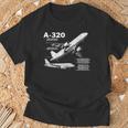 航空機 エアバスa320ジェット Tシャツ 高齢者への贈り物