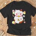 花より団子猫 Cat 猫 メンズ レディース ペット 動物 和風 キャラt Tシャツ 高齢者への贈り物