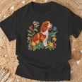 花柄 キャバリア王 チャールズ スパニエル キュート ママ 母の日 Tシャツ 高齢者への贈り物