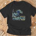 葛飾 北斎 神奈川沖浪裏 有名なヴィンテージアート スタイリッシュ Great Wave Hokusaitylish Tシャツ 高齢者への贈り物