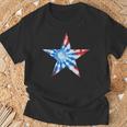 赤白と青 タイダイ 星 Tシャツ 高齢者への贈り物