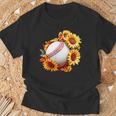 野球 面白いtシャツ ベースボール おもしろ ひまわり 花柄 服 ネタ メンズ 野球部 おもしろグッズ 子供 Tシャツ 高齢者への贈り物