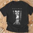 鉄道橋産業ヴィンテージ金属製列車機関車 Railway Train Bridge Industryintage Tシャツ 高齢者への贈り物